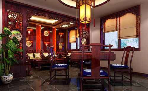 平桂古典中式风格茶楼包间设计装修效果图